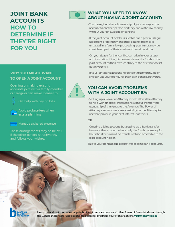 infographic - Joint bank accounts: how to determine if they're right for you