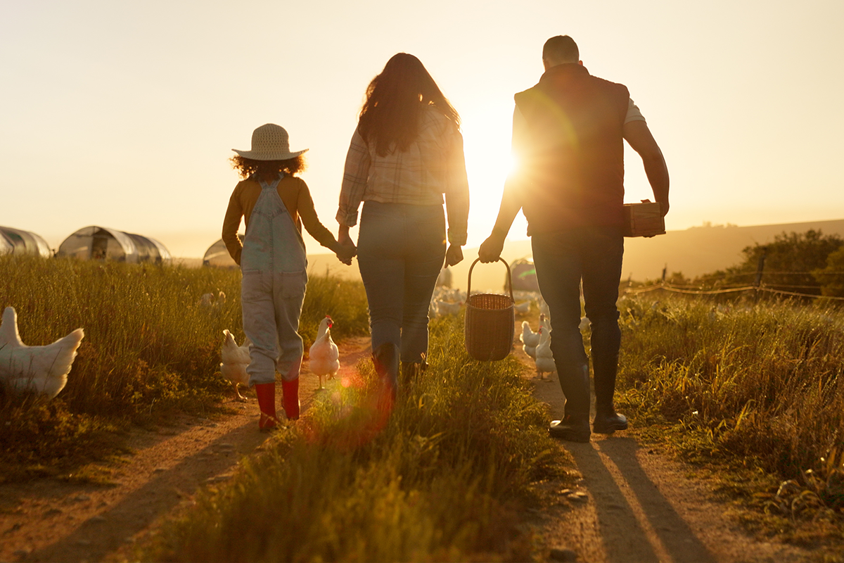 image of a family on a farm