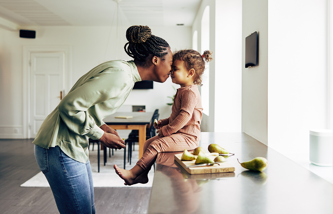 mother and daughter in the kitchen